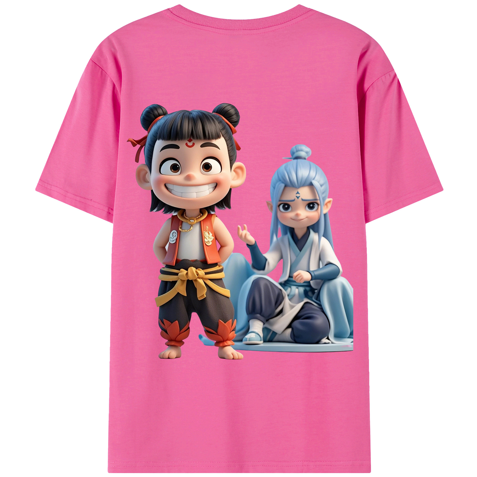 （画像用） Ne Zha 2 ナタ 魔童の大暴れ レディース半袖Tシャツ(バックプリント)